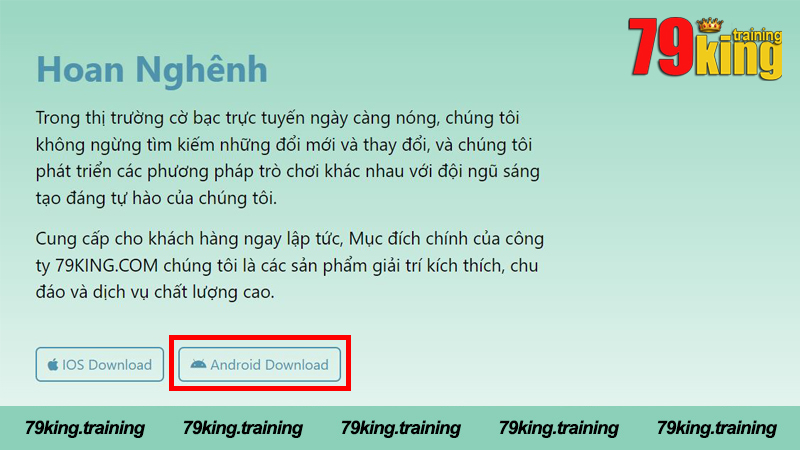 Tải App 79King trên hệ điều hành Android